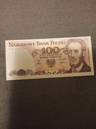 Zdjęcie oferty: Banknot Ludwik Waryński 100zł z 1986r stan UNC