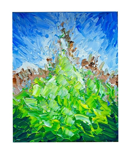 Zdjęcie oferty: Ręcznie malowany obraz - Przestrzeń, akryl na płótnie 25x30 cm