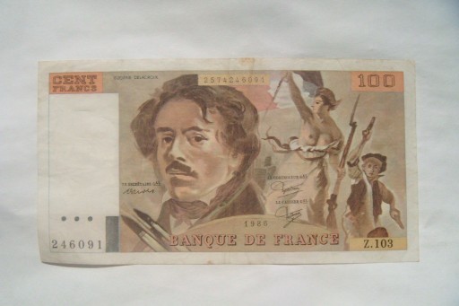 Zdjęcie oferty: BANKNOT FRANCJA  100 Franków 1986 r. seria Z.103