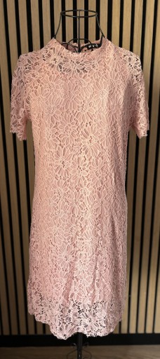 Zdjęcie oferty: Sukienka pudrowy róż koronka ołówkowa komunia