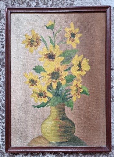 Zdjęcie oferty: Obraz malowany - wazon z kwiatami