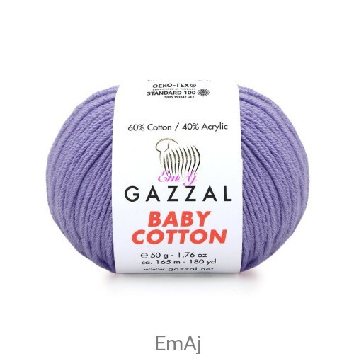 Zdjęcie oferty: Włóczka GAZZAL Baby Cotton lawendowy 3420