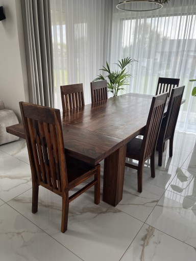 Zdjęcie oferty: Stół 6 krzeseł zestaw drewniany palisander