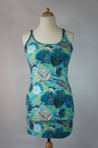 Zdjęcie oferty: H&M dopasowana letnia sukienka mini ptaki liście M