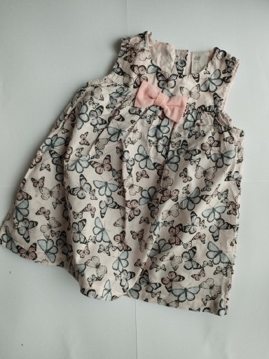 Zdjęcie oferty: Bawełniana sukienka w motylki 68 H&M