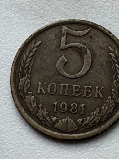 Zdjęcie oferty: Moneta 5 kopiejek 1981r. Rosja aluminium brąz