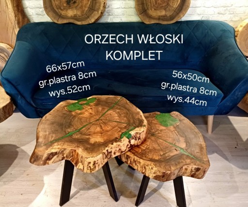 Zdjęcie oferty: Komplet Stolików kawowych plaster drewna  