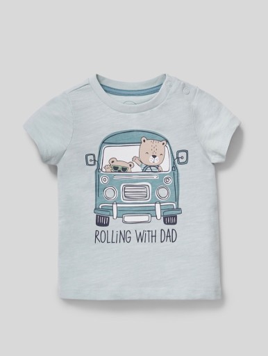 Zdjęcie oferty: C&A * t-shirt Rolling with Dad * miętowa zieleń 92