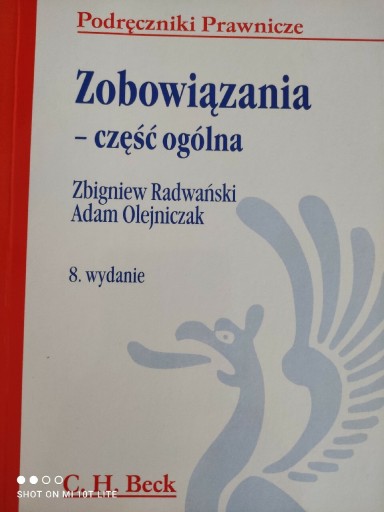 Zdjęcie oferty: Zobowiązania - cześć ogólna, Radwański, Olejniczak