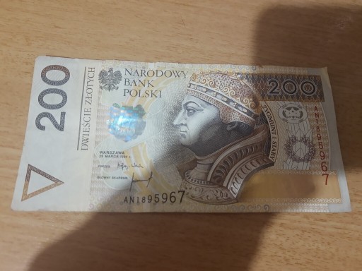 Zdjęcie oferty: Banknot 200zl seria zastępcza 25 marca 1994r