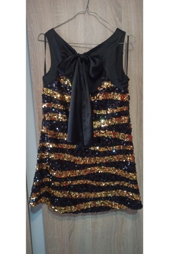 Zdjęcie oferty: Sukienka złota/ czarna z cekinów 38.