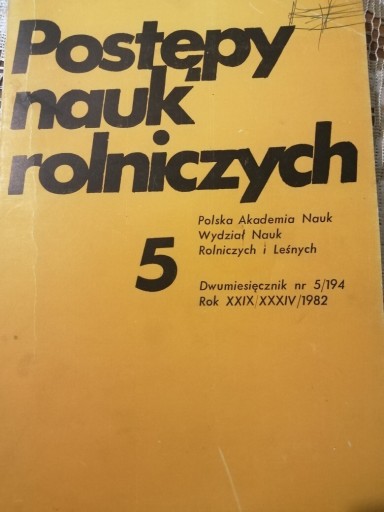 Zdjęcie oferty: Postęp Nauk Rolniczych 1982r. PAN PGR PRL SKR 