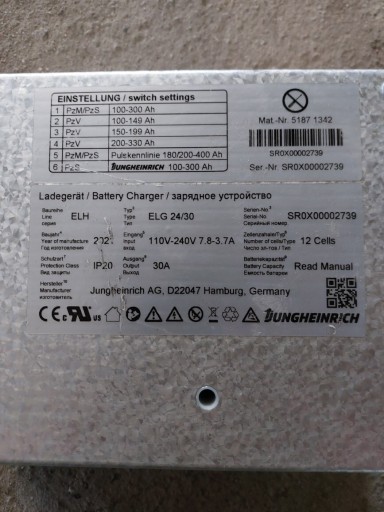 Zdjęcie oferty: Jungheinrich prostownik elg 24/30