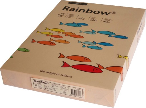 Zdjęcie oferty: Papier ksero Rainbow A3 80g/m2 500ark k.łososiowy
