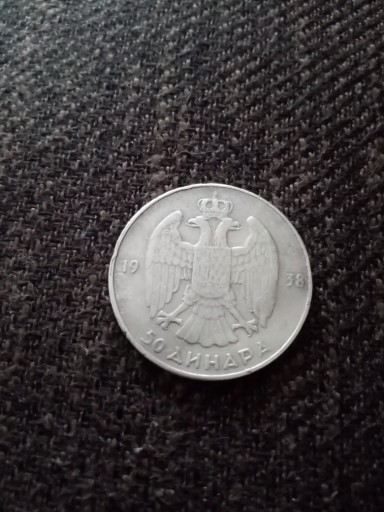 Zdjęcie oferty: 50 dinarów Jugosławia 1938r.-srebro,Ag