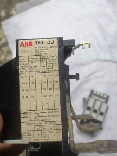Zdjęcie oferty: Przekaźnik przeciażeniowy termiczny ABB T 80 DU 