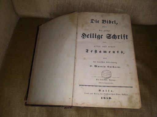 Zdjęcie oferty: STARA BIBLIA Z 1850r  -- MARTIN LUTHER !