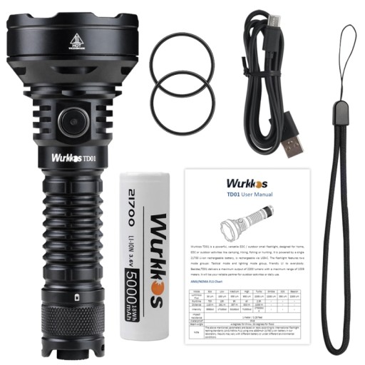 Zdjęcie oferty: Latarka taktyczna Wurkkos TD01 2200lm + akumulator 