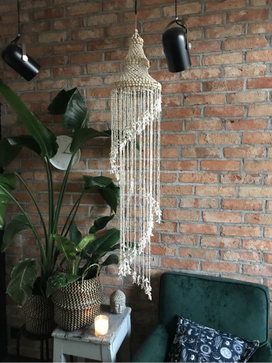 Zdjęcie oferty: Ozdoba abażur dekoracja lampa z muszelek boho glam