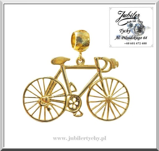Zdjęcie oferty: Złoty wisiorek rower charms bransoletek modułowych