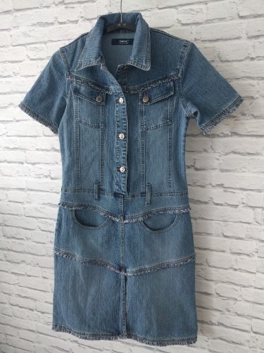 Zdjęcie oferty: Vintage S/M jeansowa sukienka szmizjerka zapinana