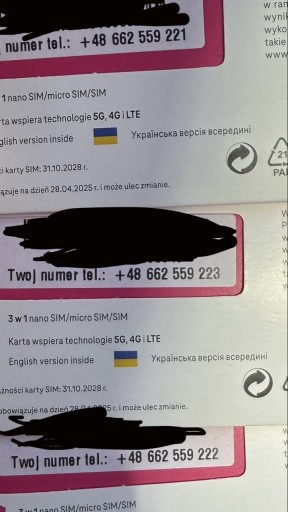 Zdjęcie oferty: Złoty numer / złote numery Zestaw trzech numerow 662 559 i 221/222/223