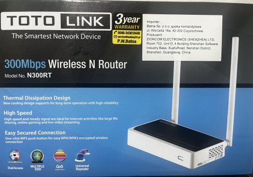 Zdjęcie oferty: TotoLink N300RT 