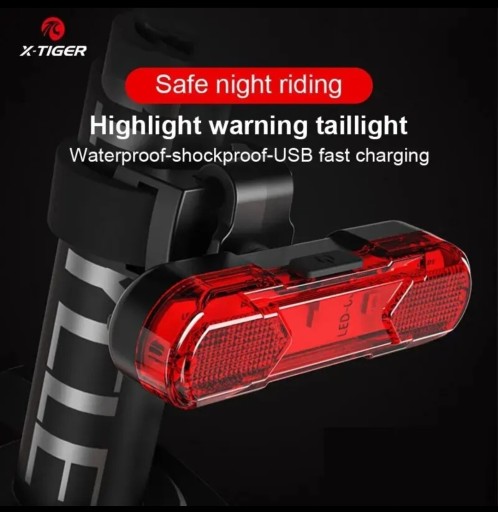 Zdjęcie oferty: Lampa/światło rowerowe tylne czerwone LED USB c
