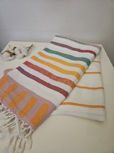 Zdjęcie oferty: Turecki ręcznik bawełniany Peshtemal 100x180 kolorowe paski