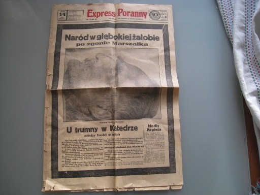 Zdjęcie oferty: EXPRESS PORANNY ŚMIERĆ PIŁSUDSKIEGO 14 05 1935