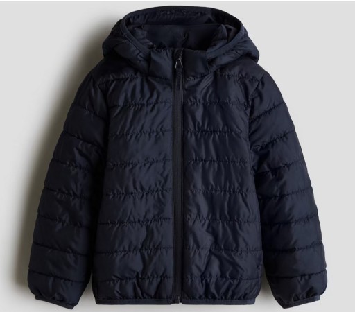 Zdjęcie oferty: Nowa granatowa przejściowa nieprzemakalna kurtka z kapturem H&M 134/140