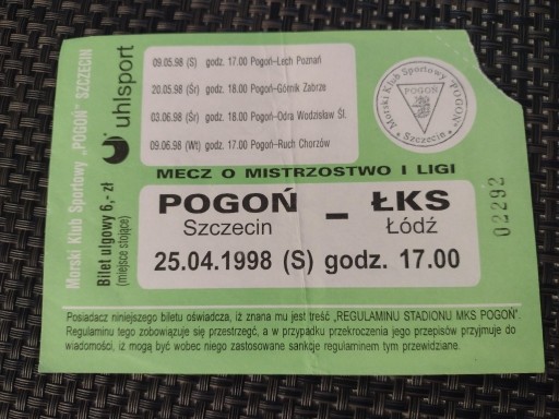 Zdjęcie oferty: Pogoń Szczecin - Łks Łódż        ulgowy