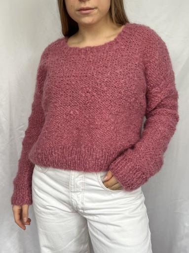 Zdjęcie oferty: Ręcznie robiony różowy sweter moher