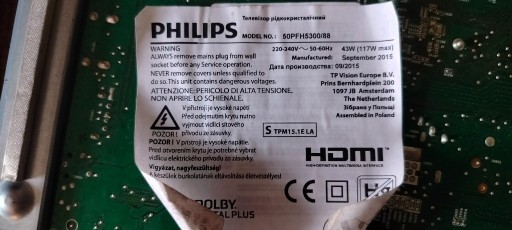 Zdjęcie oferty: Moduł main board telewizora Philips 50PFH5300 715G6165-M01-001-005K