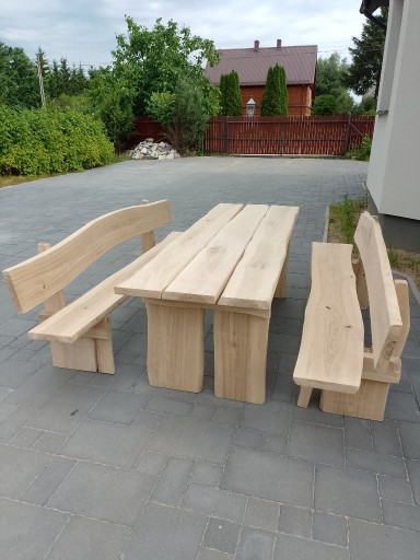 Zdjęcie oferty: Stół ogrodowy Zestaw mebli Jesion Dąb drewniany