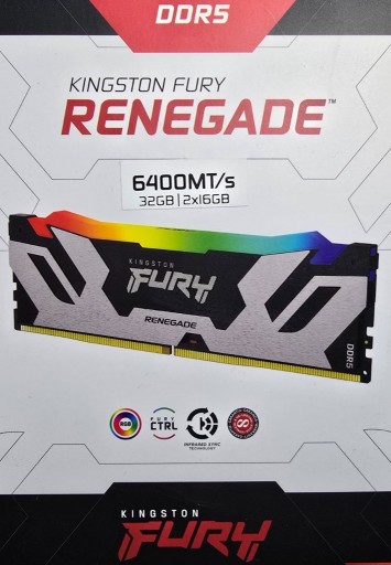 Zdjęcie oferty: Pamięć DDR5 KINGSTON FURY RENEGADE (32GB 2x16) 6400MT/s RGB