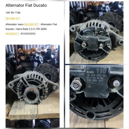 Zdjęcie oferty: Alternator Fiat Ducato Iveco 504009977