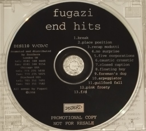 Zdjęcie oferty: Fugazi – End Hits CD  hc/punk, indie alternative art rock US