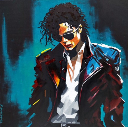 Zdjęcie oferty: AMBROZIEWICZ Obraz olejny 60X60 Michael Jackson 