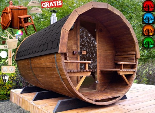 Zdjęcie oferty: SAUNA Ogrodowa 300cm + PRZEDSIONEK zew + BECZKA