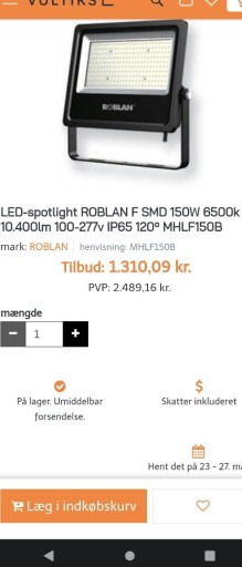 Zdjęcie oferty: LED ROBLAN F SMD 150W 6500k 10.400lm 100-277v IP