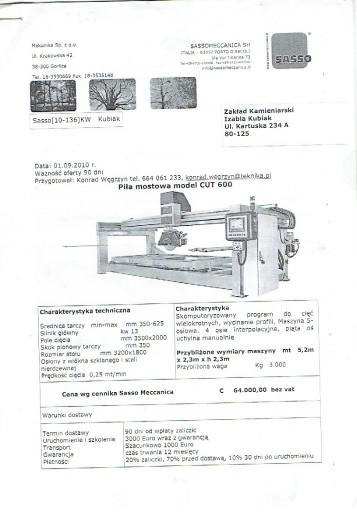 Zdjęcie oferty: Piła mostowa model Cut 600