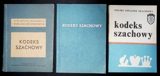 Zdjęcie oferty: Kodeksy szachowe - 3 wydania 1952, 1973, 1989