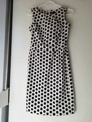 Zdjęcie oferty: Biała sukienka w czarne grochy f&f rozmiar S 