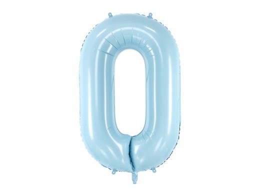 Zdjęcie oferty: Balon foliowy cyfra "0" niebieski, pastelowy 86 cm