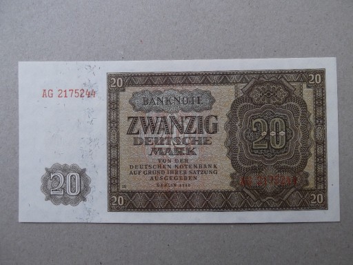 Zdjęcie oferty: Niemcy NRD 20 marek 1948 ser.AG   UNC