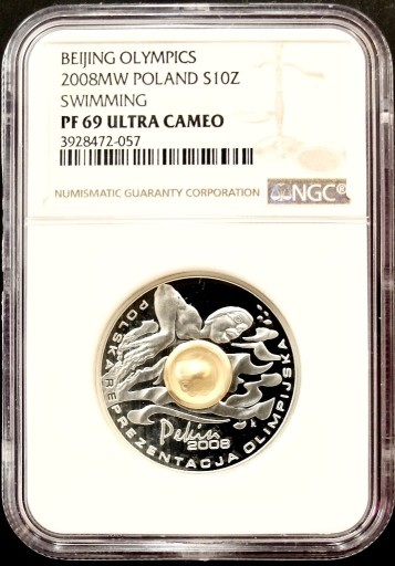 Zdjęcie oferty: 10 ZŁ 2008, OLIMPIADA PEKIN 2008 kula NGC PF69 UC #65