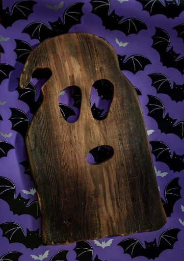Zdjęcie oferty: Obraz Halloween Duch Drewniany Duszek na ścianę