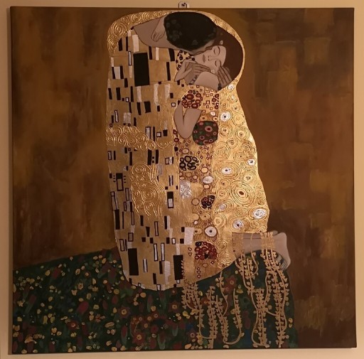 Zdjęcie oferty: Obraz Pocałunek G. Klimt, 80 X 80 cm na prezent