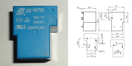 Zdjęcie oferty: Przekaźnik JQX-15F 48V DC 25A 250V AC .
